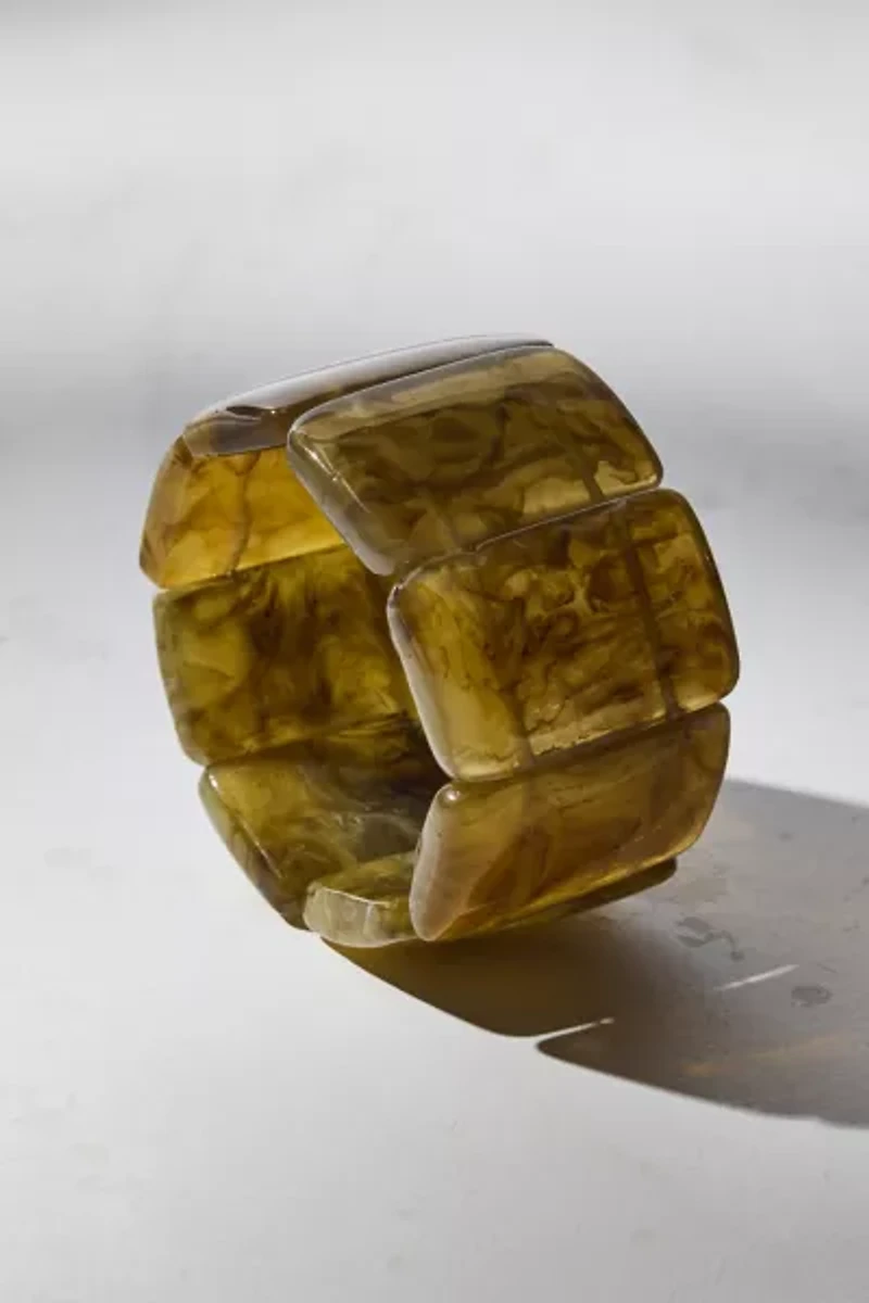 Stone Tile Stretch Bangle Bracelet