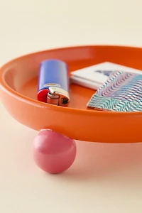 Raised Colorblock Mango Wood Catch-All Dish