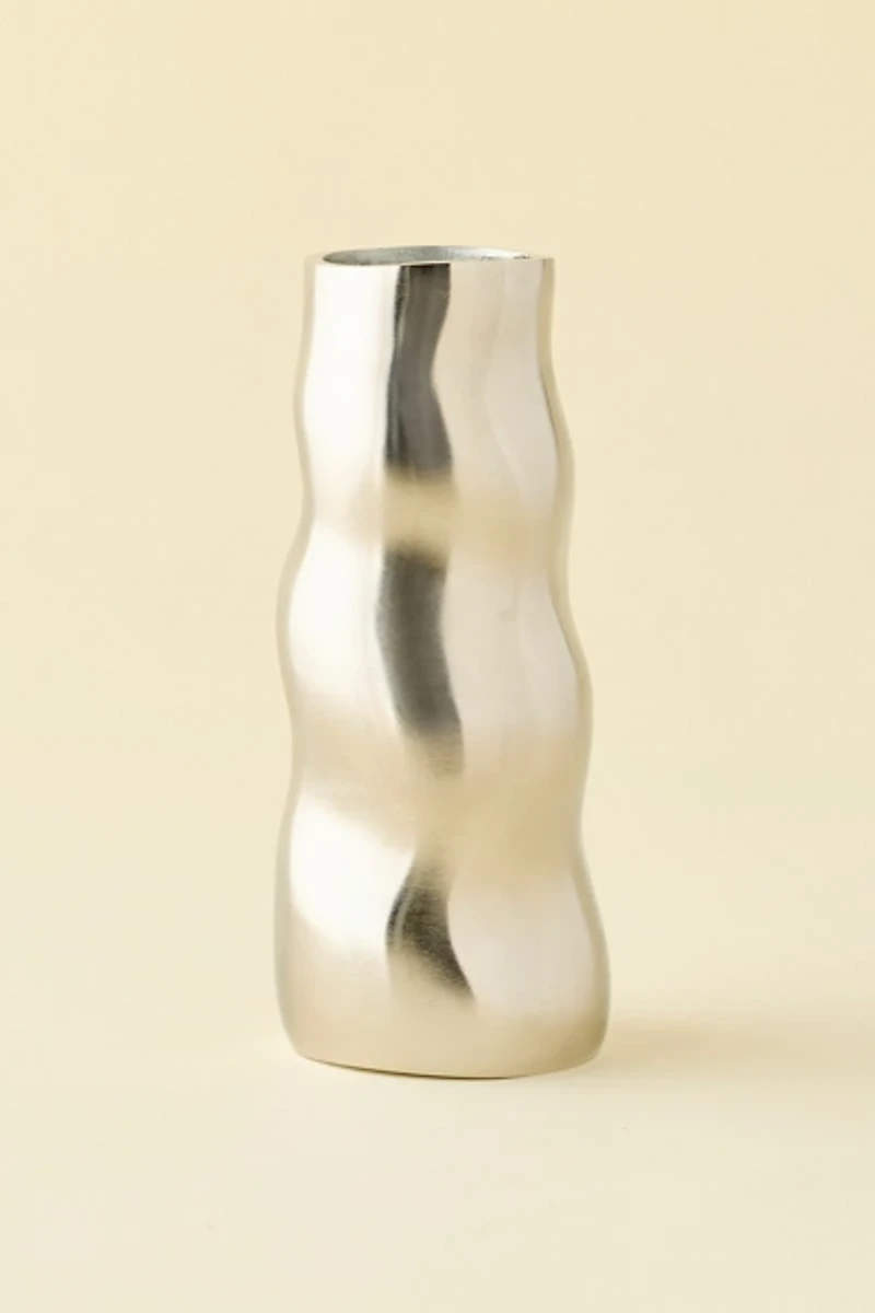 Waves Sculpted Aluminum Vase