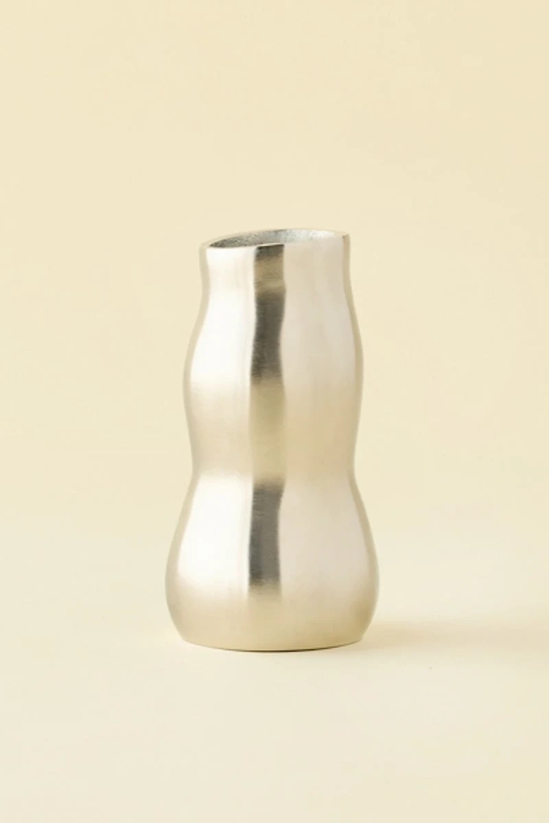 Waves Sculpted Aluminum Vase