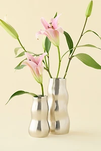 Waves Sculpted Aluminum Vase