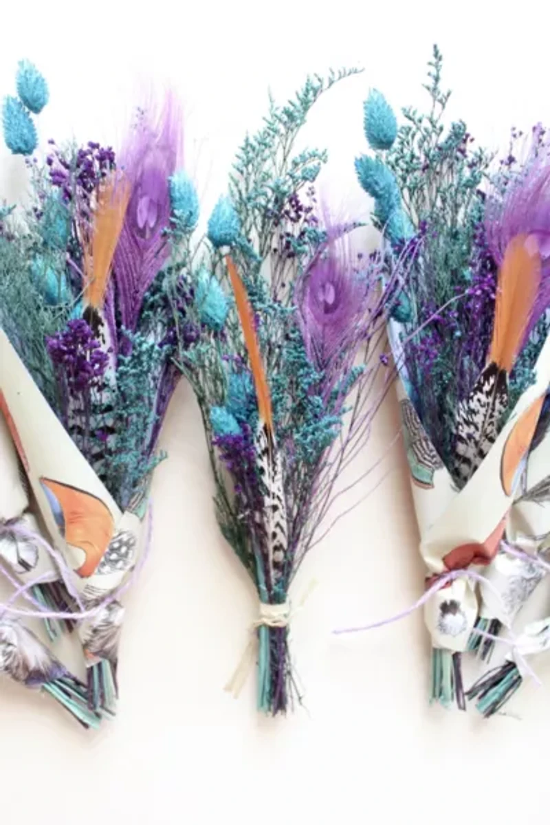 Roxanne’s Dried Flowers Birds Of A Feather Bouquet
