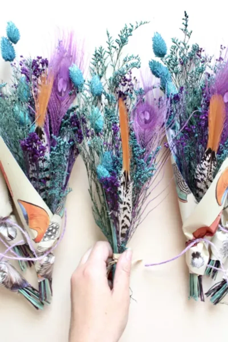 Roxanne’s Dried Flowers Birds Of A Feather Bouquet