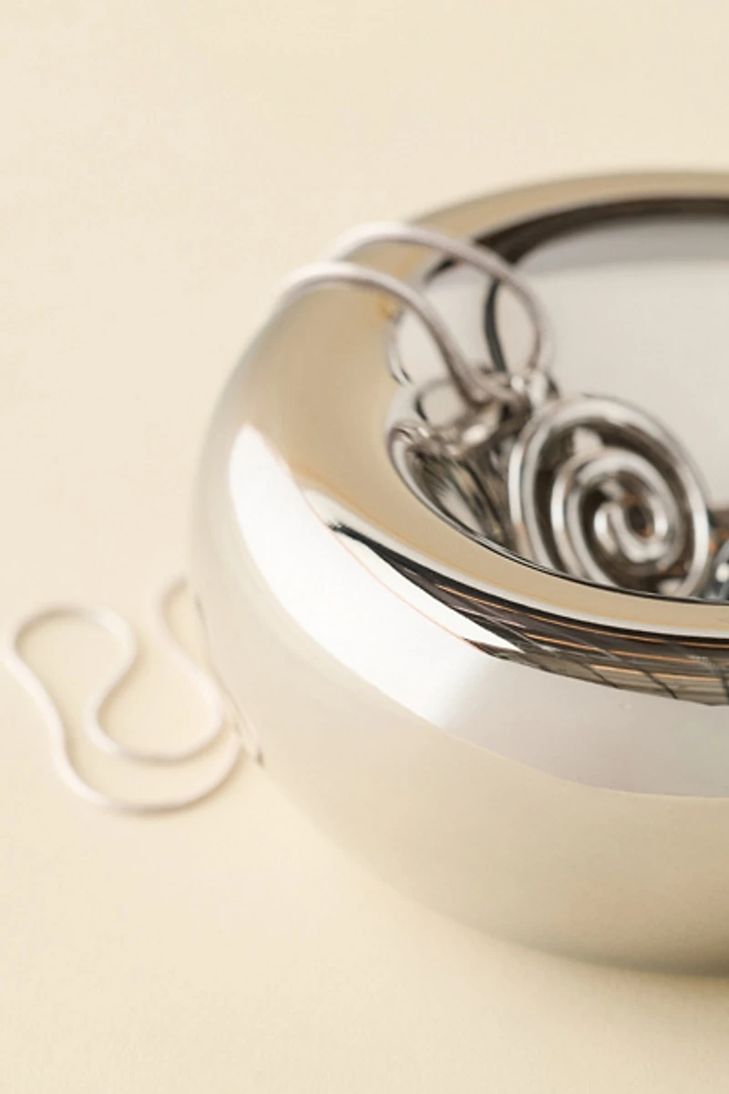 Cora Chrome Ceramic Catch-All Dish