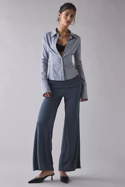 UO Liv Cupro Ruched Foldover Flare Pant