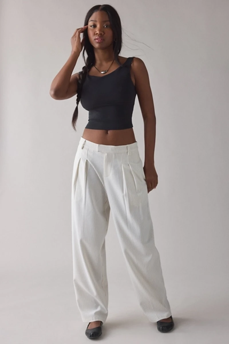 UO Wren Pinstripe Low-Rise Wide Leg Pant