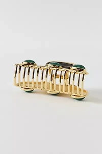 Jewels Rectangle Metal Claw Clip