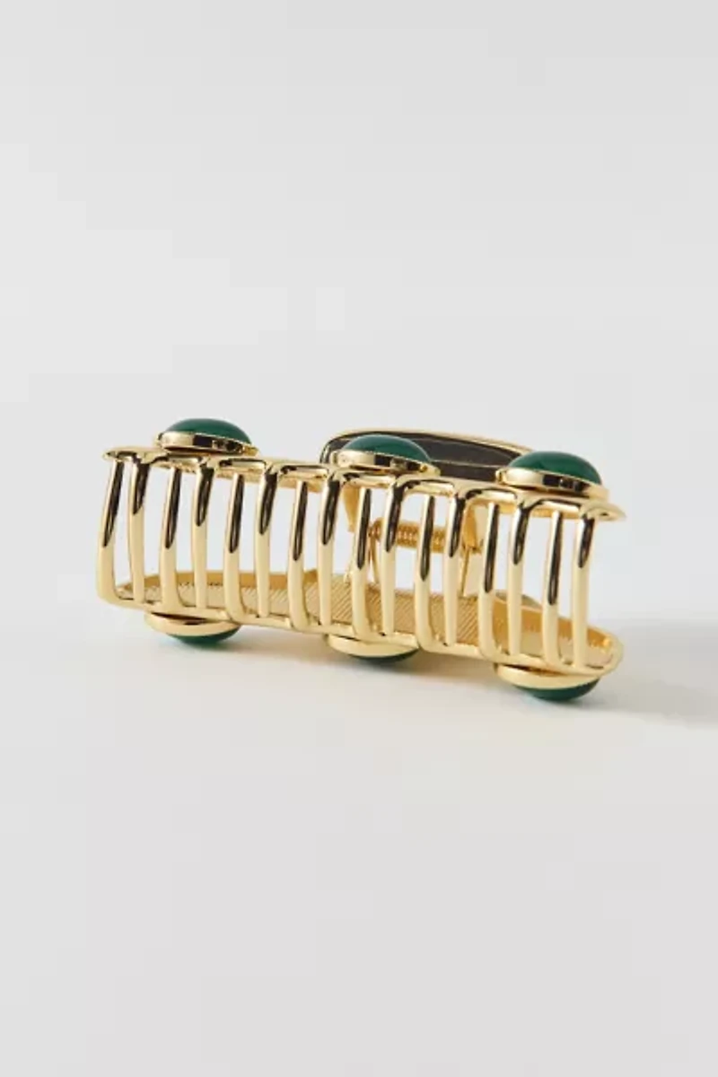 Jewels Rectangle Metal Claw Clip