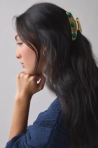 Jewels Rectangle Metal Claw Clip