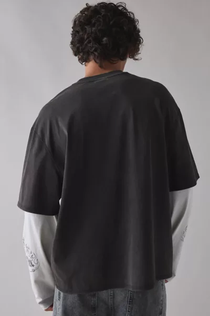 HARDSTONE – Engineered By GUESS Double Layer Long Sleeve Tee