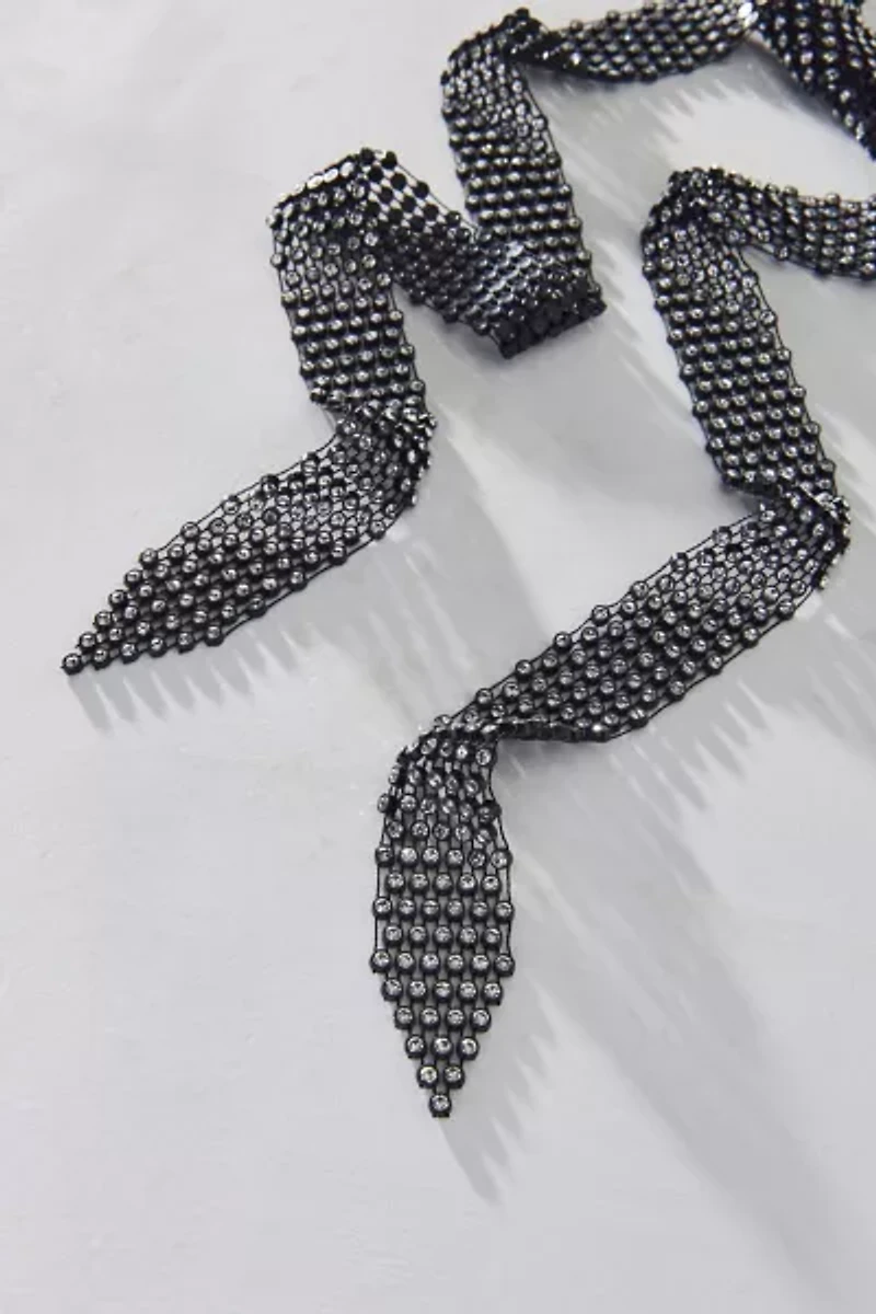 Party Girl Rhinestone Scarf Wrap Necklace