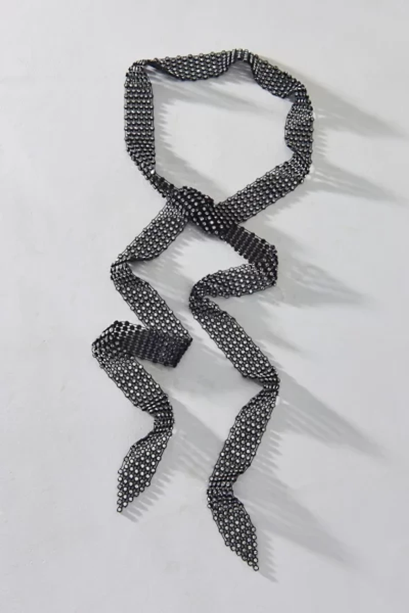 Party Girl Rhinestone Scarf Wrap Necklace