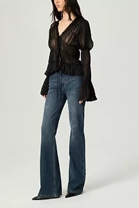 Nocturne Ruched Sheer Blouse