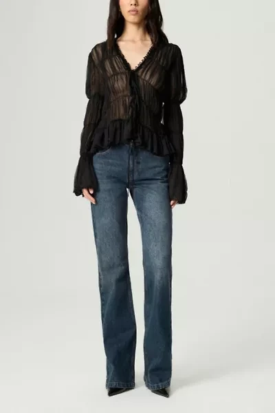 Nocturne Ruched Sheer Blouse