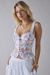 Out From Under Love Spell Lace-Up Peplum Corset Top