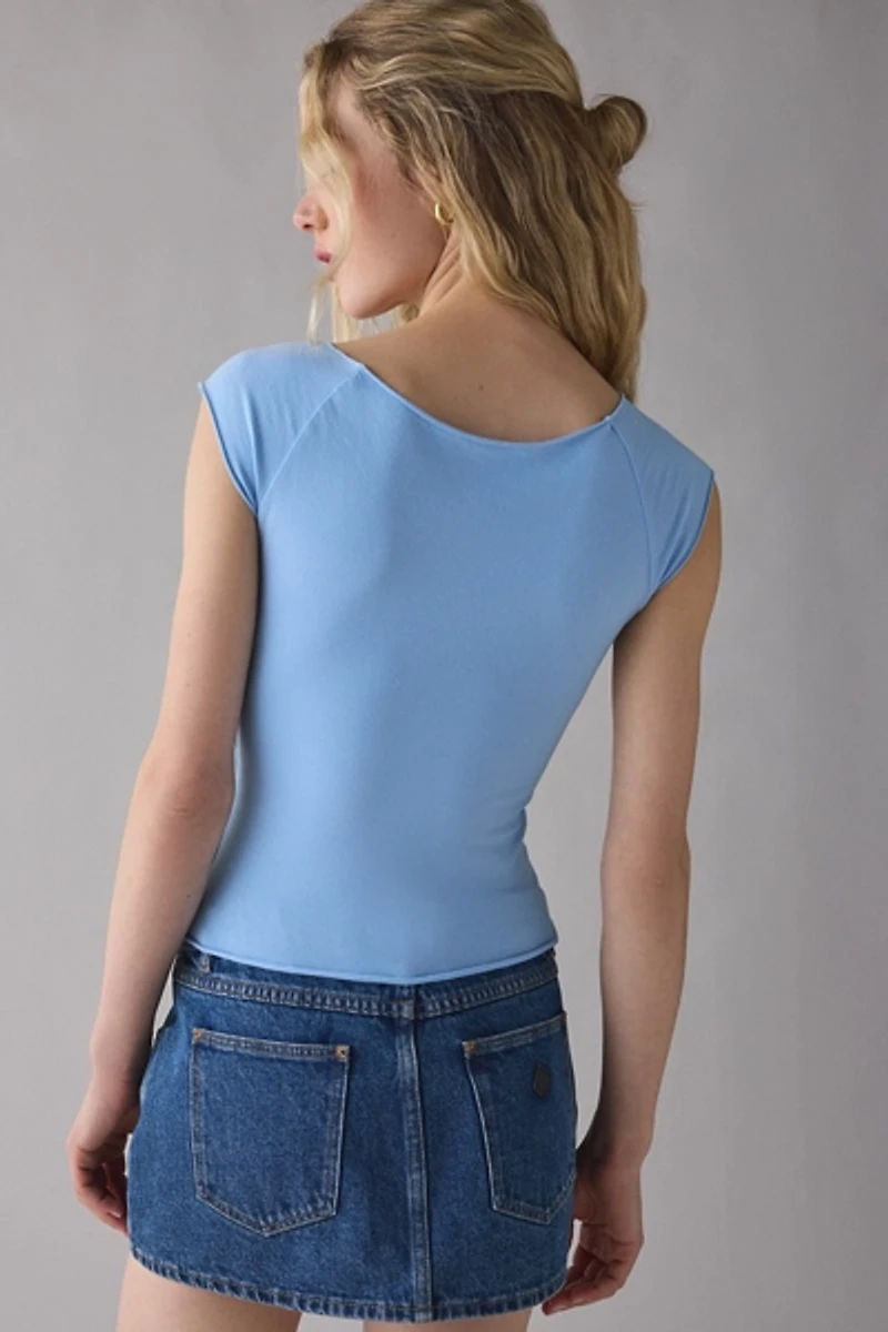 Out From Under Cotton Compression Boatneck Strawberry Graphic Tee