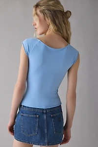 Out From Under Cotton Compression Boatneck Strawberry Graphic Tee