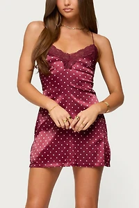 Edikted Lacey Backless Polka Dot Mini Dress