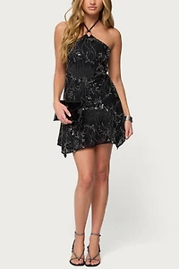 Edikted Adria Bead & Sequin Mini Dress