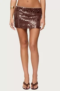 Edikted Kaylee Sequin Mini Skirt