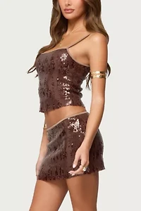 Edikted Kaylee Sequin Mini Skirt