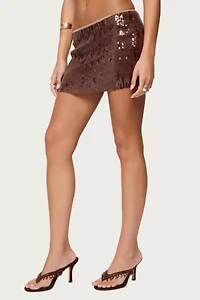 Edikted Kaylee Sequin Mini Skirt
