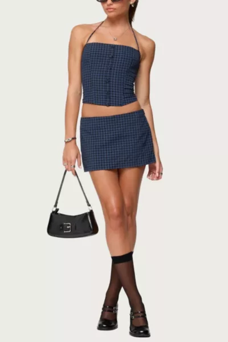 Edikted Winsley Gingham Mini Skort