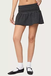 Edikted Moria Striped Fold Over Mini Skirt