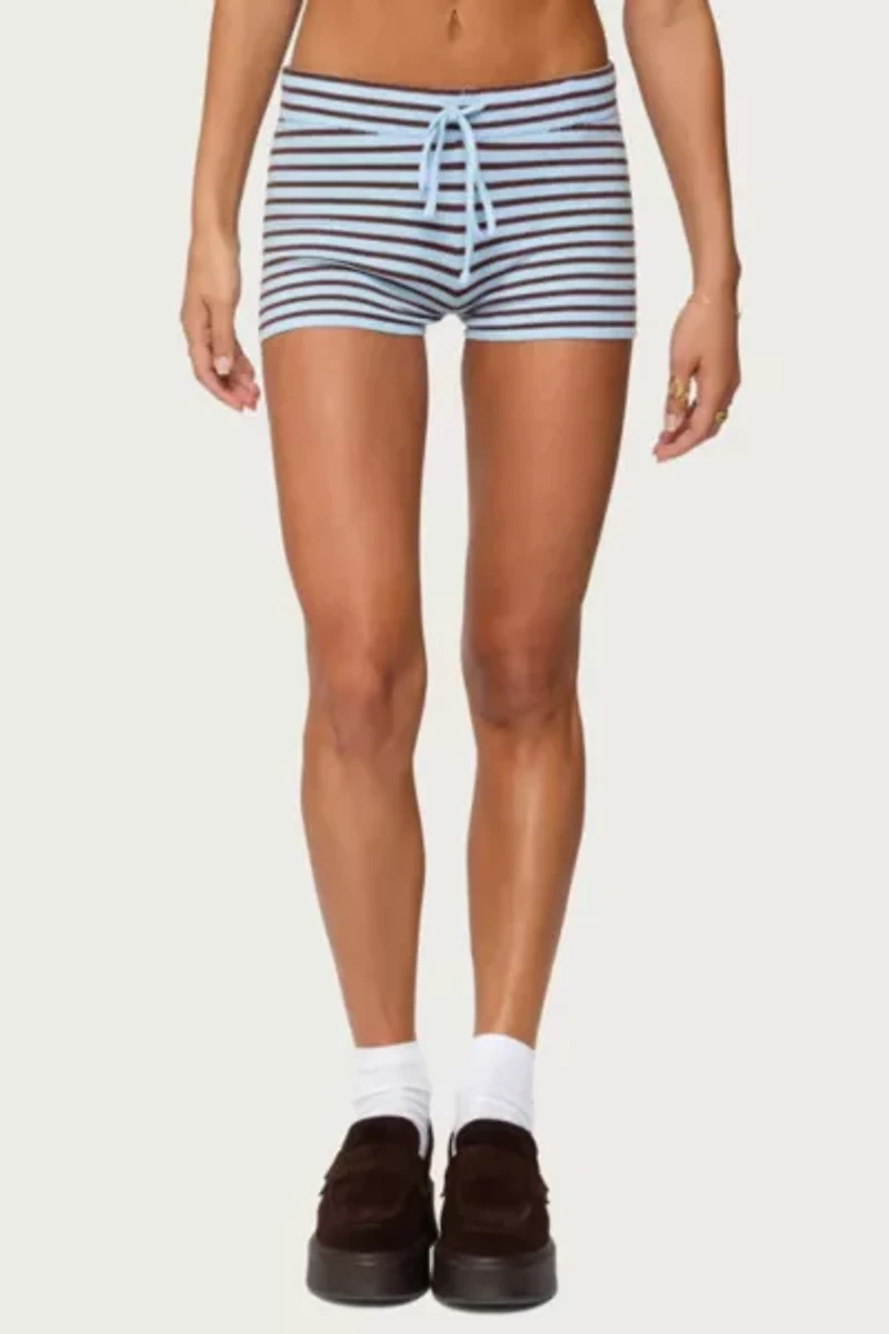 Edikted Lillian Striped Knit Shorts