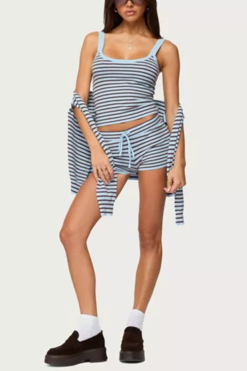 Edikted Lillian Striped Knit Shorts