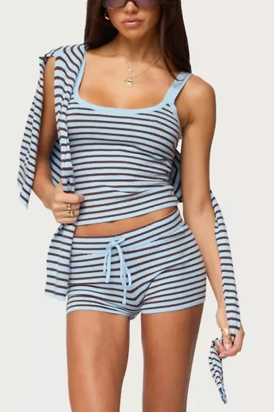 Edikted Lillian Striped Knit Shorts