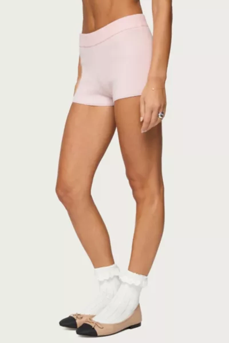 Edikted Lorie Ribbed Knit Shorts