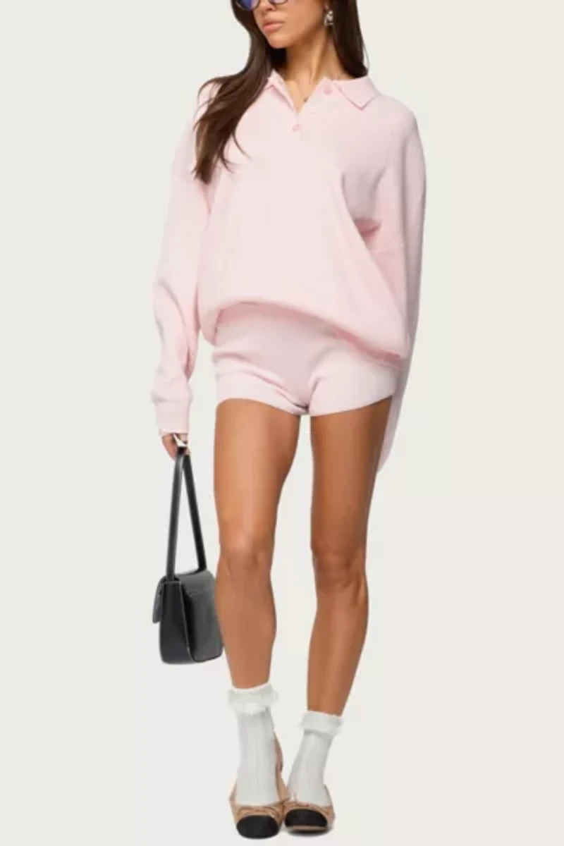 Edikted Lorie Ribbed Knit Shorts