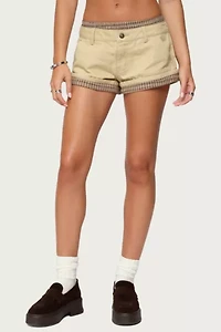 Edikted Peekaboo Plaid Boxer Shorts