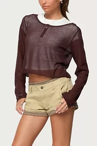 Edikted Peekaboo Plaid Boxer Shorts