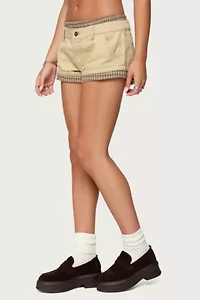 Edikted Peekaboo Plaid Boxer Shorts