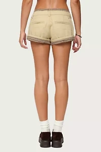 Edikted Peekaboo Plaid Boxer Shorts