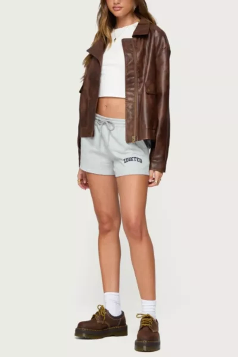 Edikted Ardella Oversized Faux Leather Jacket