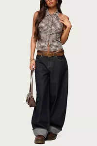 Edikted Kella Extra Oversized Low Rise Jeans