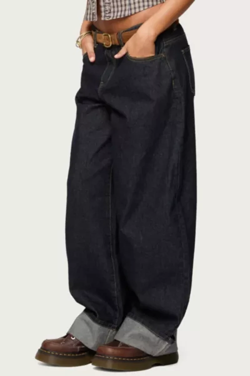 Edikted Kella Extra Oversized Low Rise Jeans