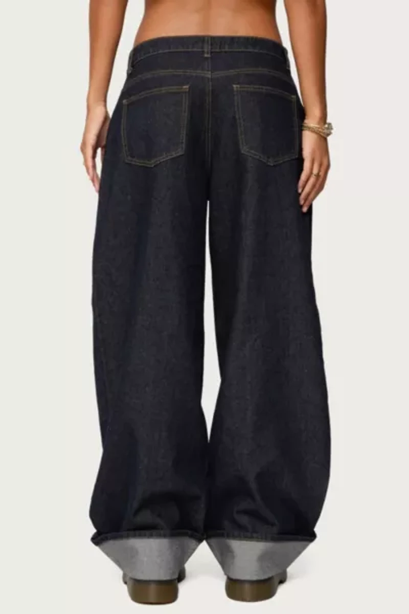 Edikted Kella Extra Oversized Low Rise Jeans