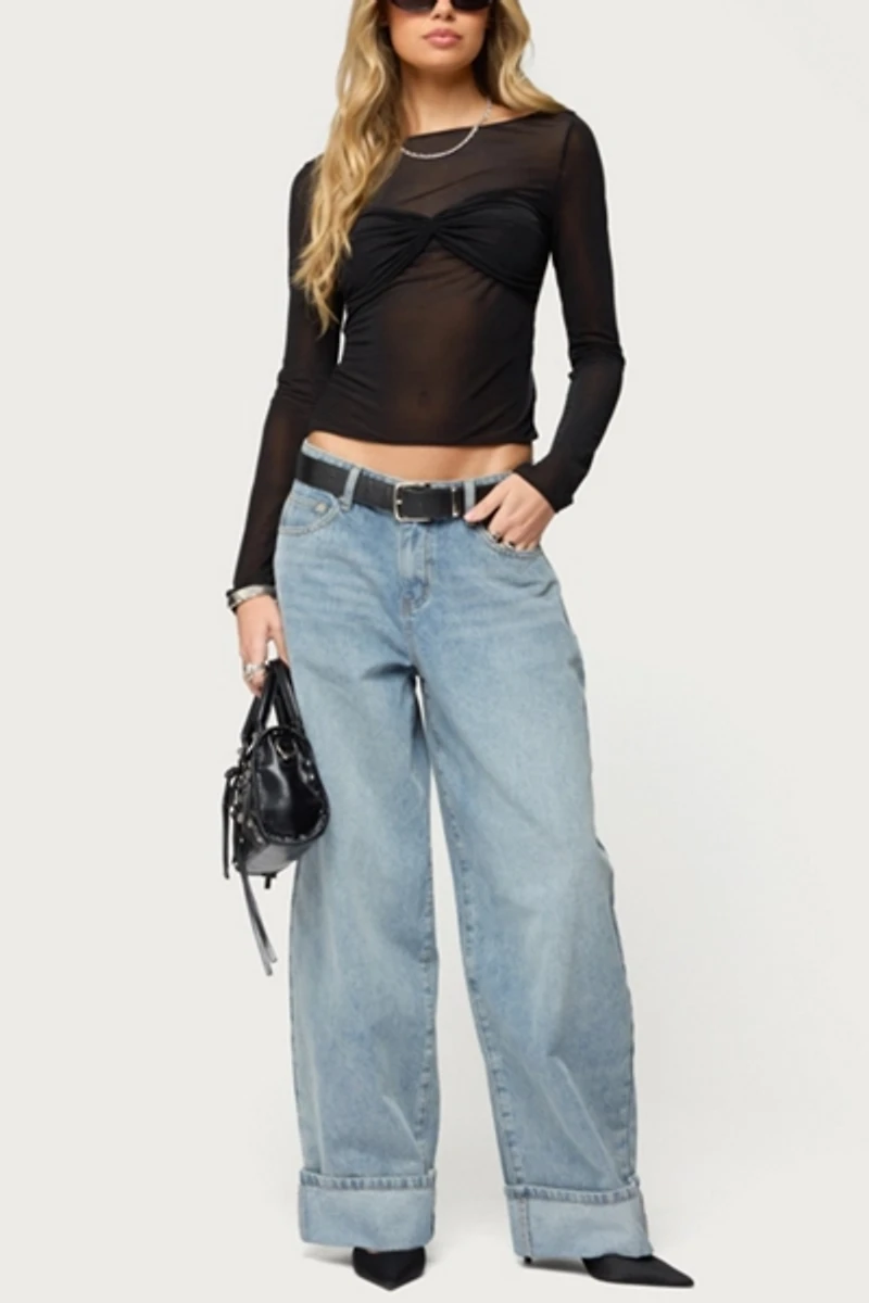 Edikted Kella Extra Oversized Low Rise Jeans