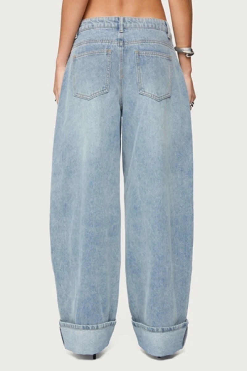Edikted Kella Extra Oversized Low Rise Jeans