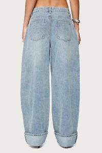 Edikted Kella Extra Oversized Low Rise Jeans