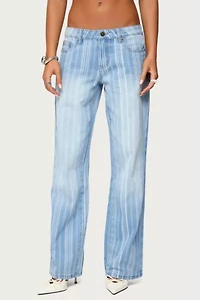 Edikted Tera Striped Low Rise Jeans