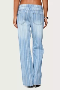Edikted Tera Striped Low Rise Jeans