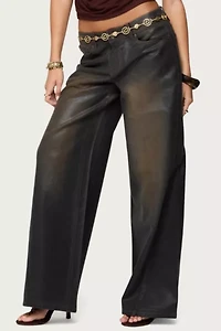 Edikted Oversized Mud Wash Low Rise Jeans