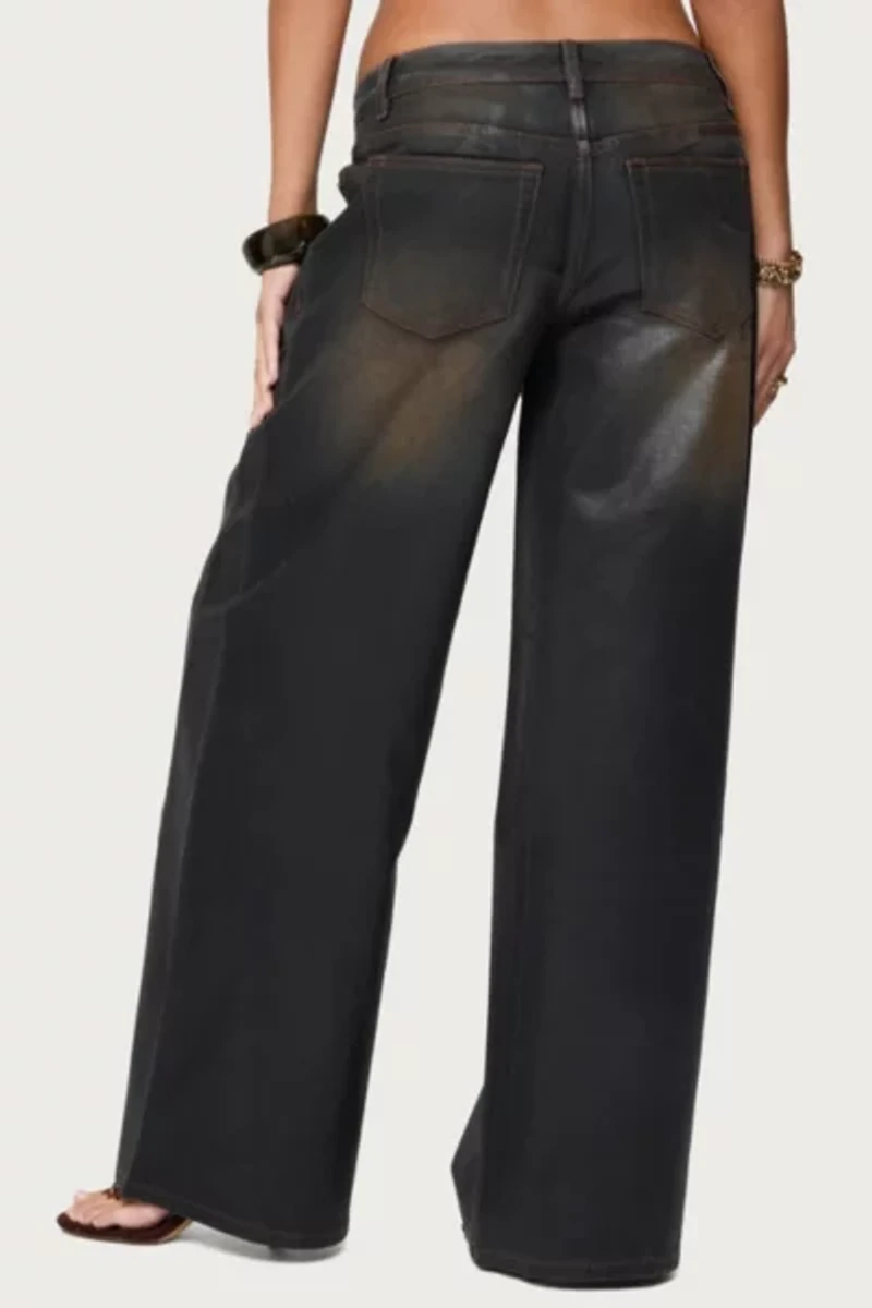 Edikted Oversized Mud Wash Low Rise Jeans
