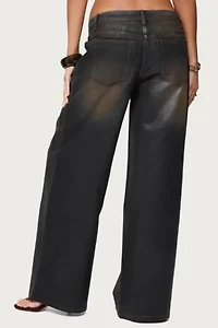Edikted Oversized Mud Wash Low Rise Jeans