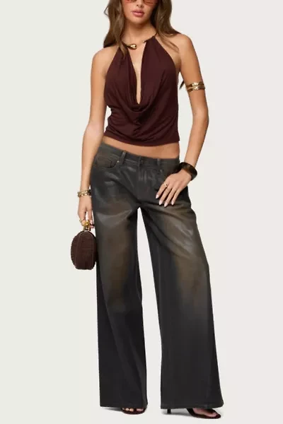 Edikted Oversized Mud Wash Low Rise Jeans
